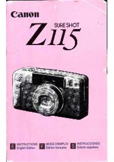 Canon SureShot Z 115 manual. Camera Instructions.